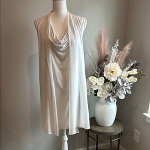White Chiffon Draped Dress